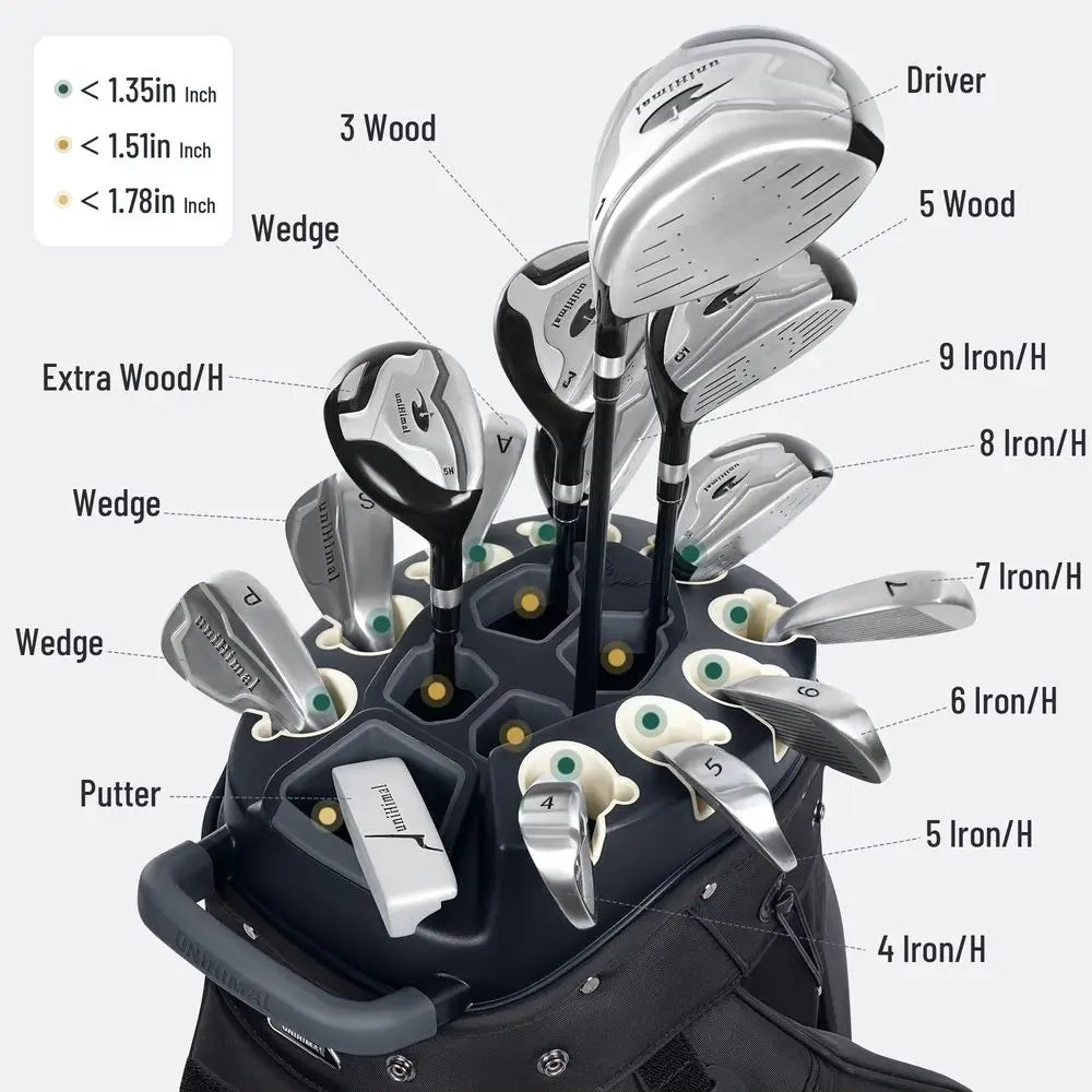 StablePoint Golf Cart Bag With Secure Locking Dividers and Pockets