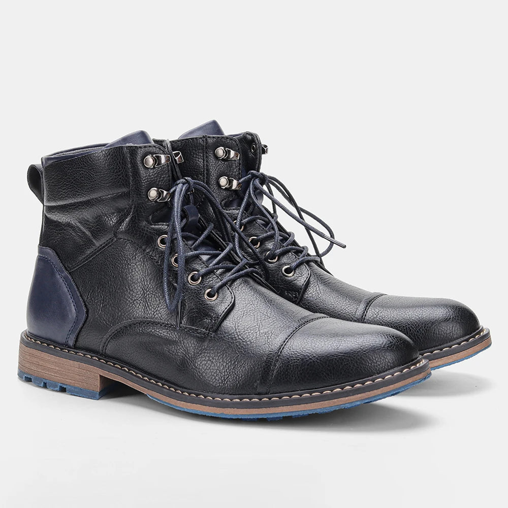 Hecrafted Comfortable Fashion Ankle Boots For Men With Zip Closure
