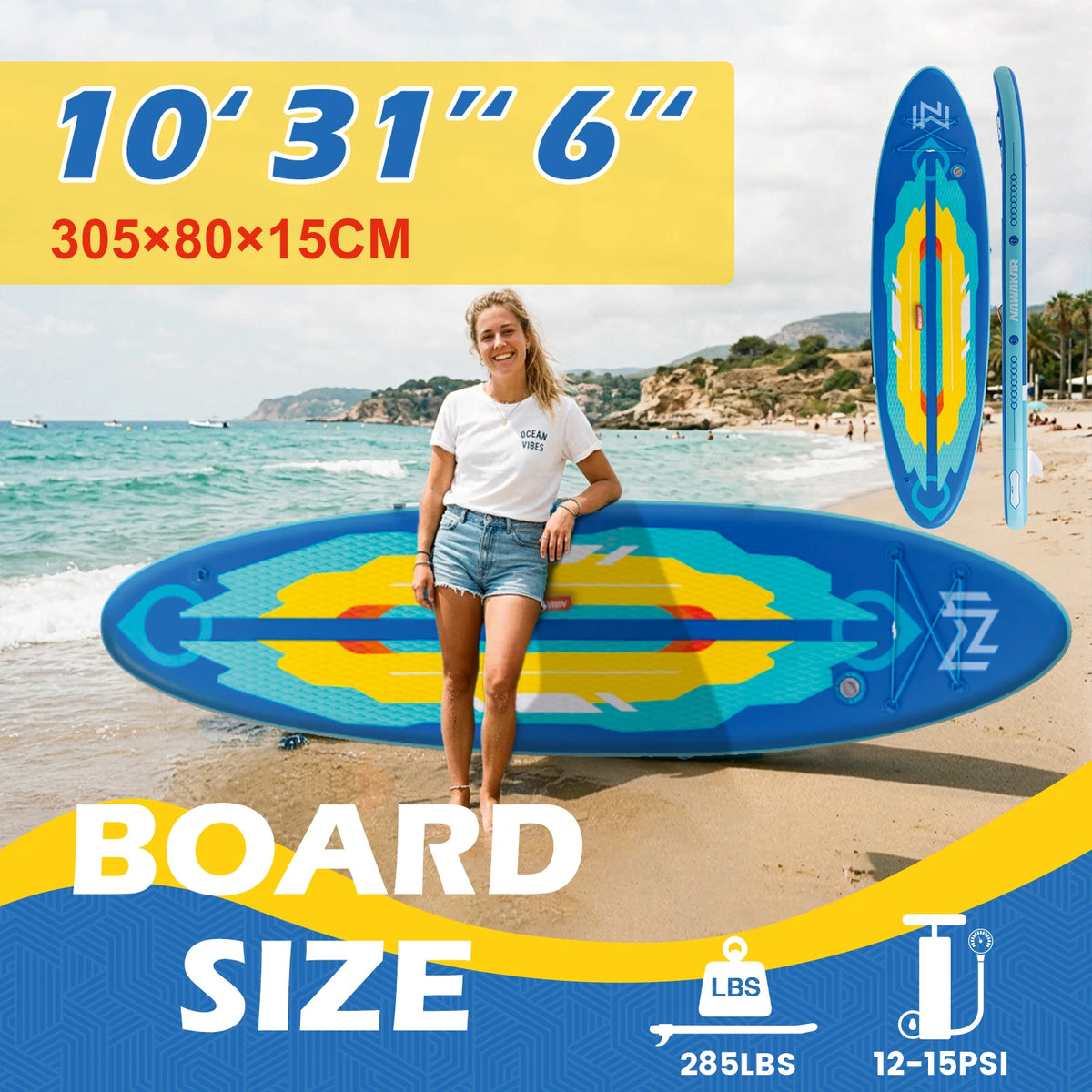Inflatable Fishing Paddleboard For Surfing And Water Sports