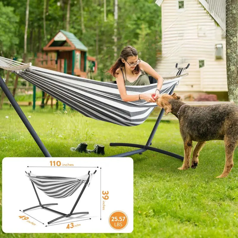 GYROOR Adjustable Stand Hammock with 600 Pound Capacity