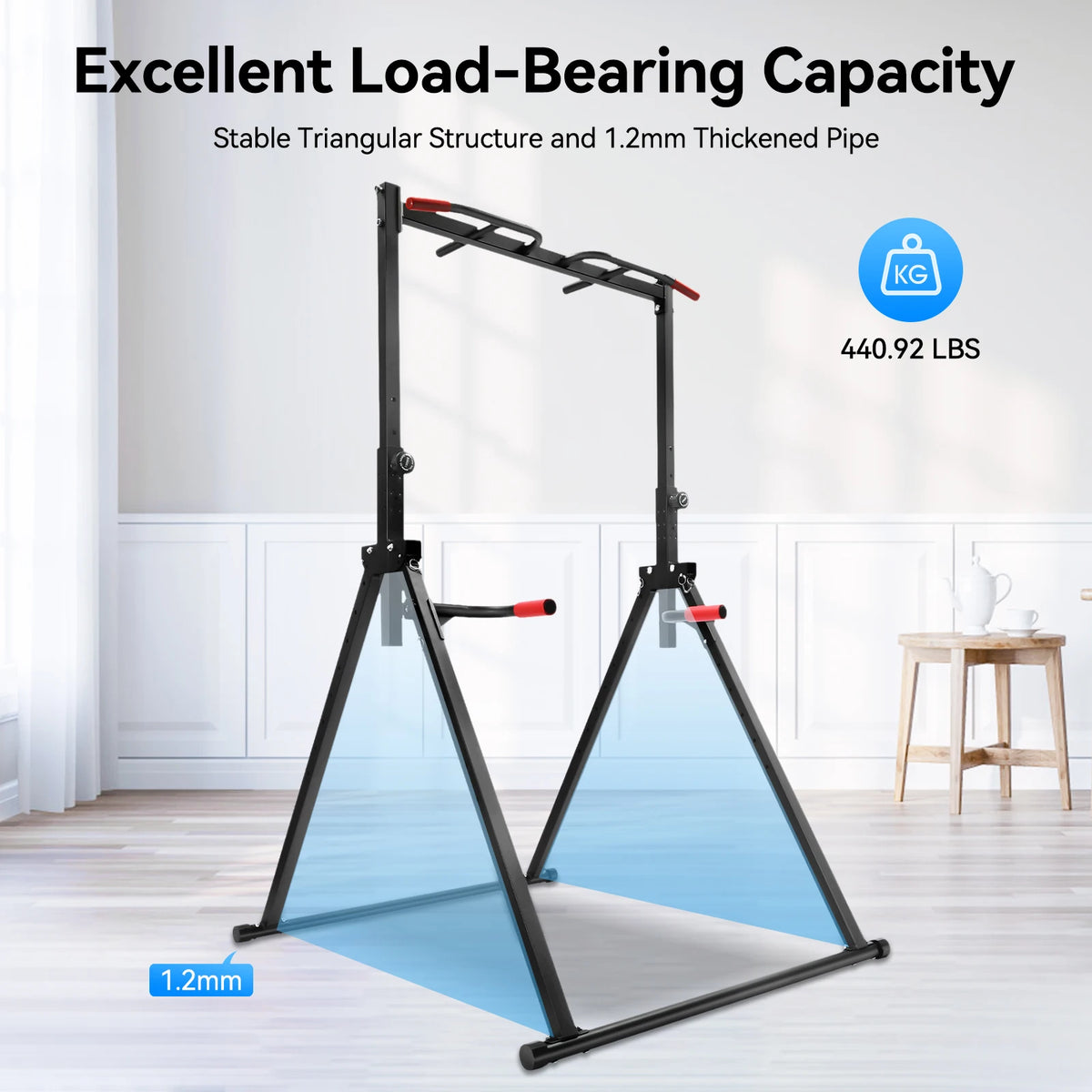 Adjustable Foldable Pull Up Station With Sturdy Horizontal Bar