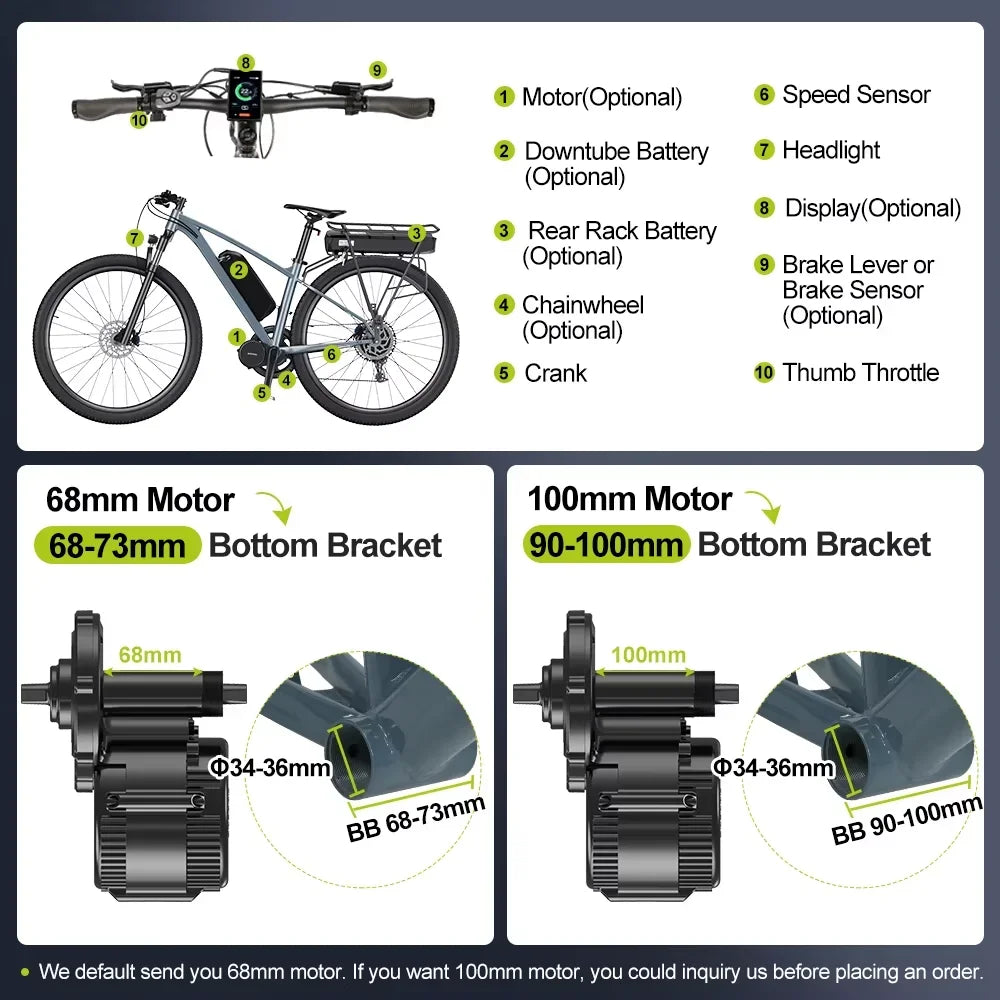 Bafang 750W Mid Drive Electric Bicycle Conversion Kit
