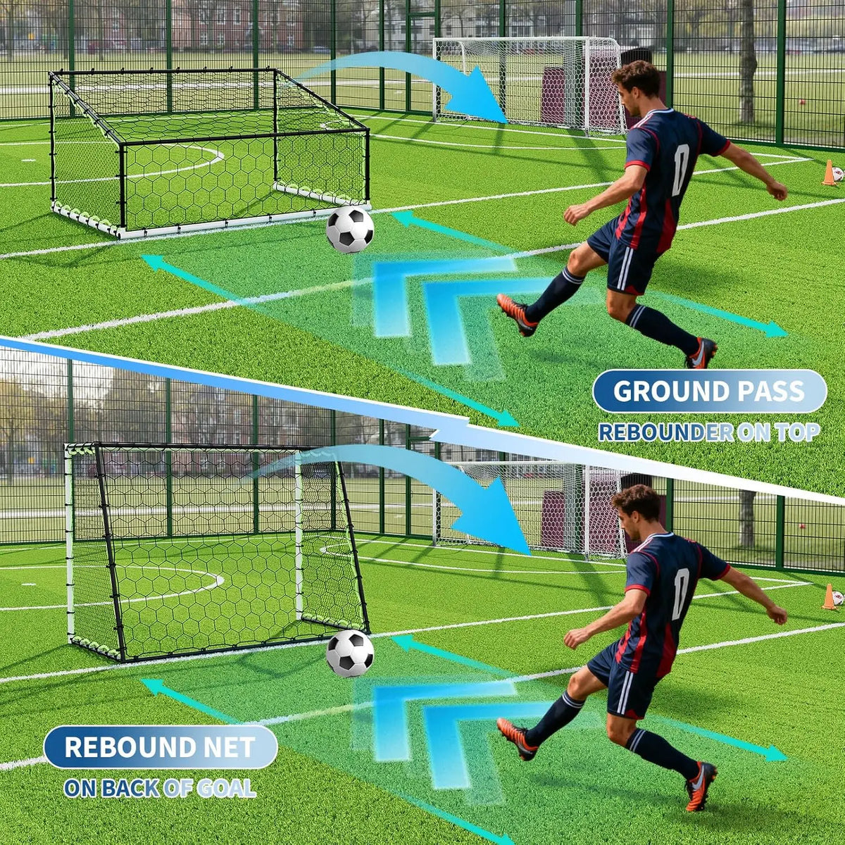 Portable Heavy Duty Soccer Goal Net With Collapsible Metal Frame