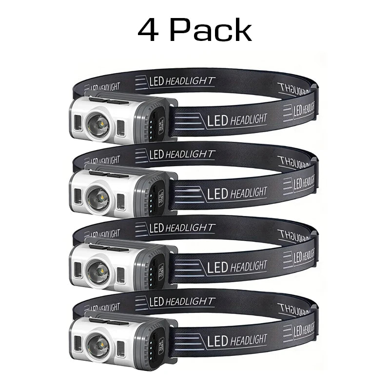 COB LED USB Headlamp Work Light With Warning Flash Mode