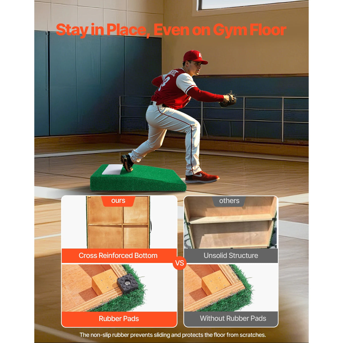 SucceBuy Baseball Pitching Mound With Durable Turf And Carry Handle