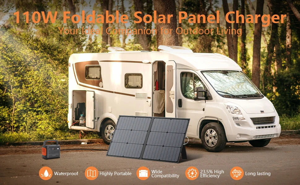 MHPOWOS 400W Foldable Portable Solar Panel for RV and Camping