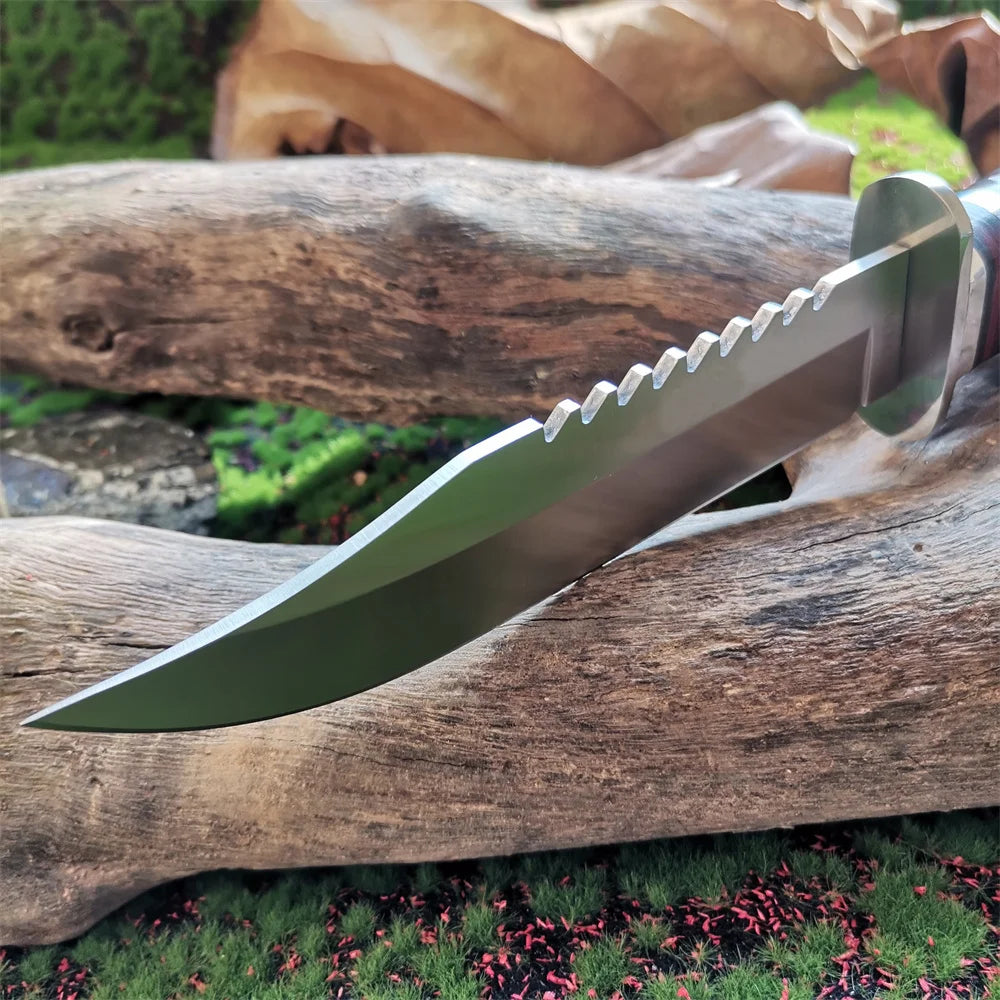 Doom Blade Stainless Steel Fixed Hunting Knife With Wooden Handle