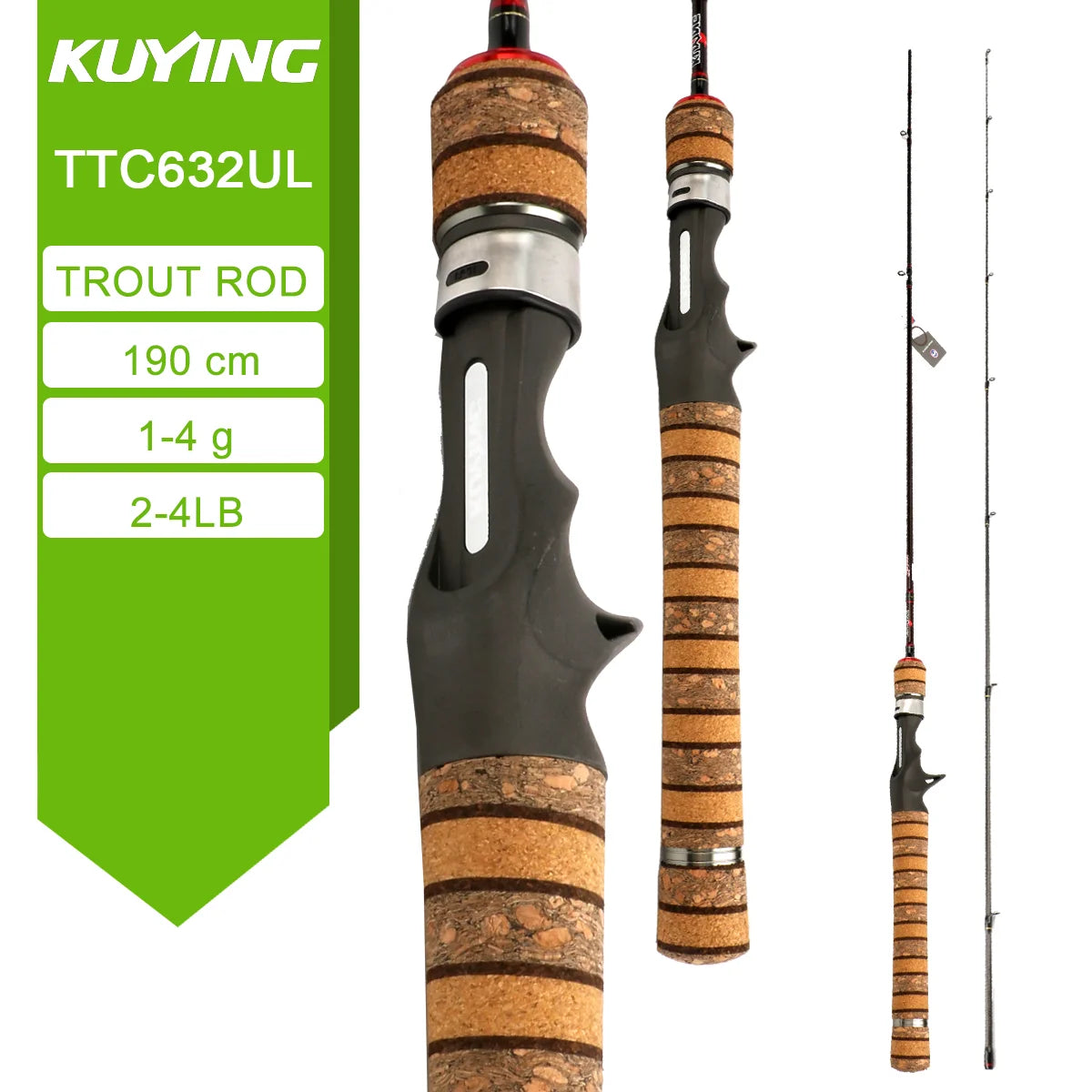 Kuying Teton Carbon Spinning Casting Fishing Rod With Fuji Components