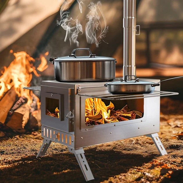 Unho Portable Wood Burning Stove For Outdoor Heating And Cooking