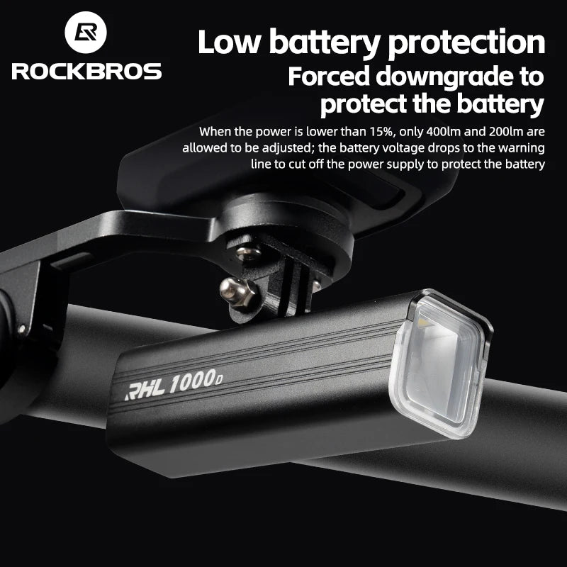 ROCKBROS Rechargeable Aluminum Bicycle Headlight for Road and MTB