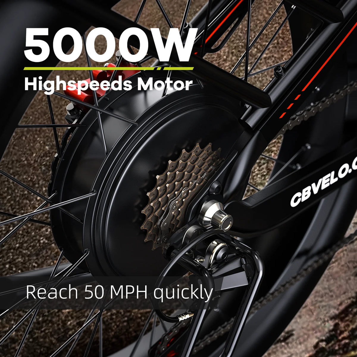 Cybervelo 5000W Peak Fat Tire Electric Bike With Sturdy Frame