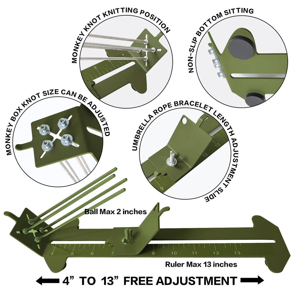 Paracord Bracelet Making Kit Adjustable Jig And Marlin Spike Tool