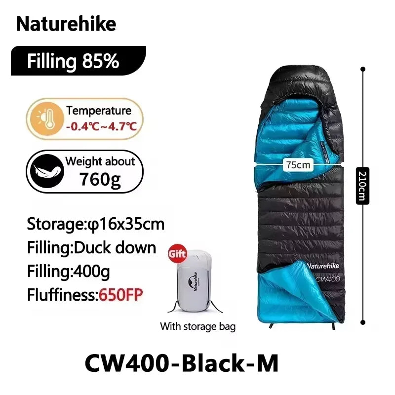 Naturehike Ultralight Duck Down Sleeping Bag For Camping And Hiking
