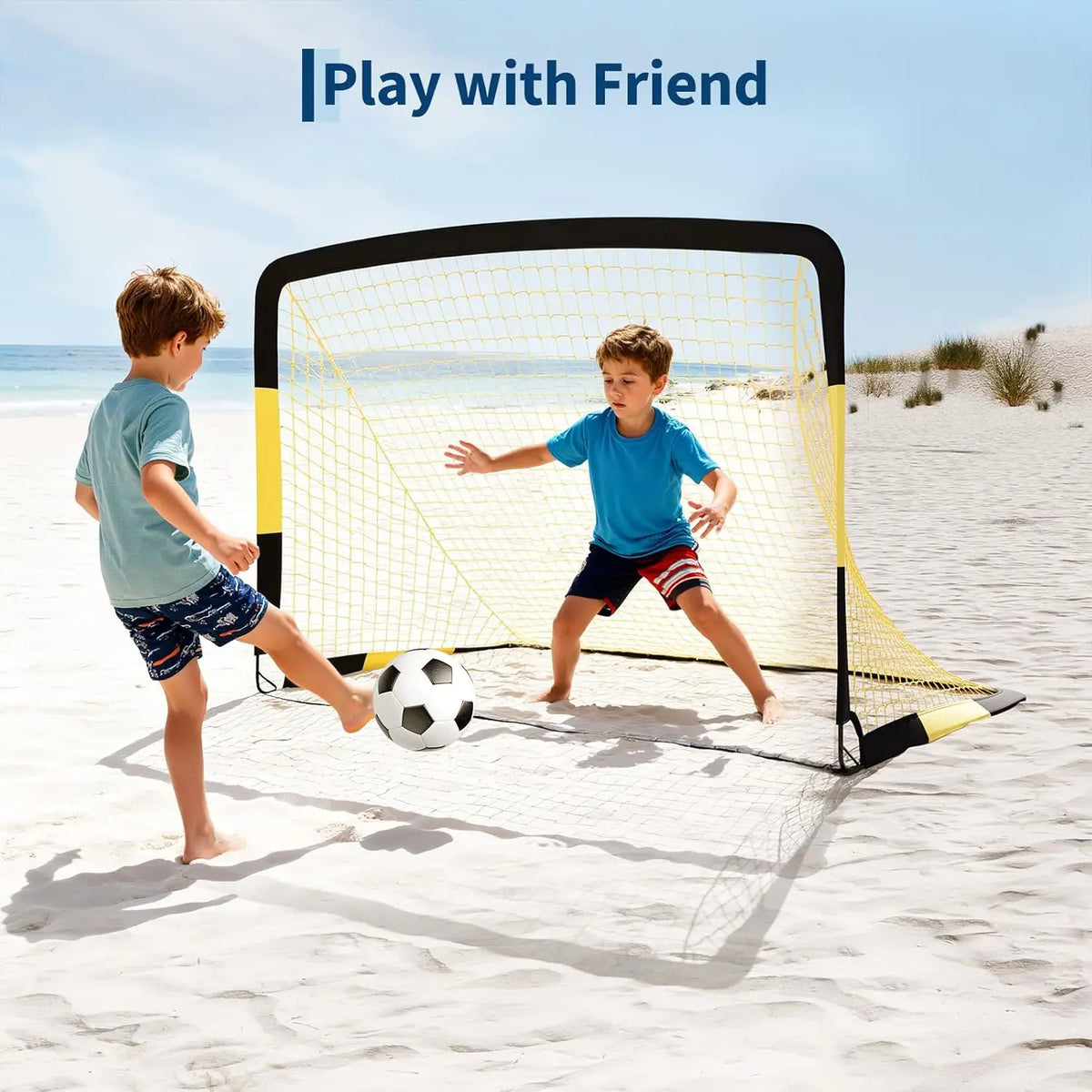 Portable Heavy Duty Soccer Goal Net With Collapsible Metal Frame
