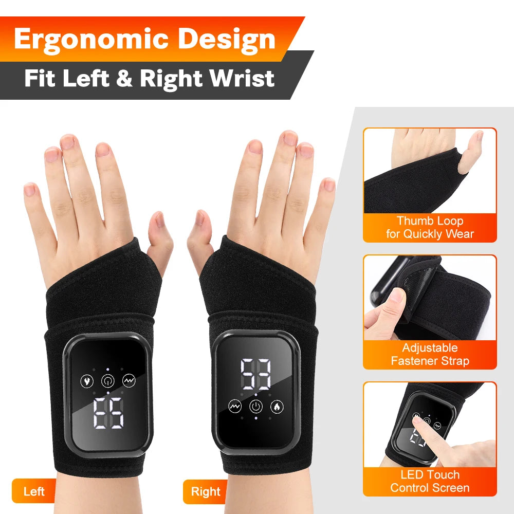 Hailicare Heated Wrist Brace With Three Heat And Vibration Modes