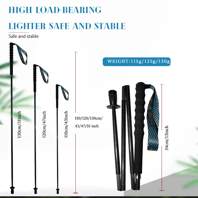 OKHEALING Carbon Fiber Collapsible Trekking Poles for Hiking and Walking