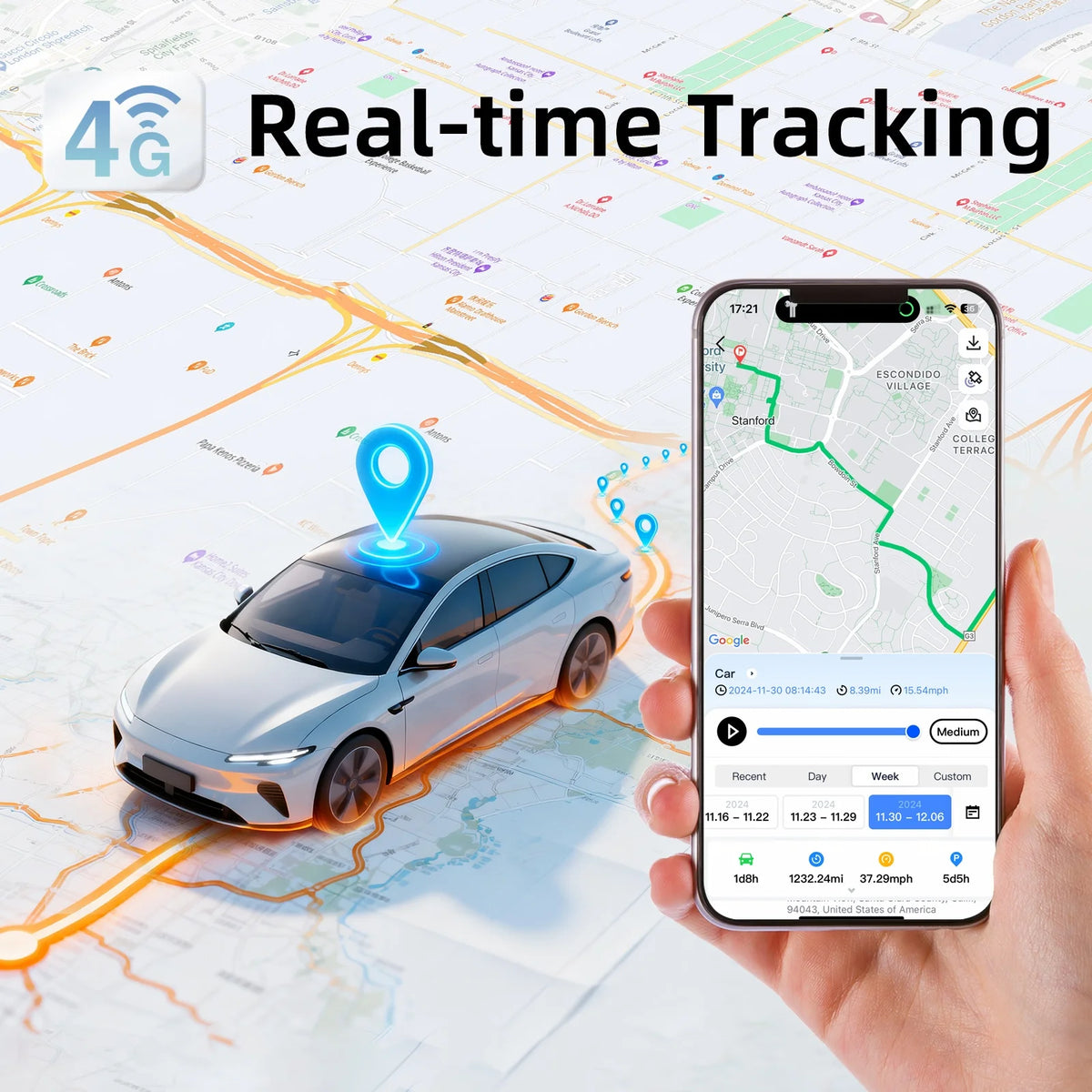 Loverich GPS Tracker for Vehicles With Real Time Location Tracking