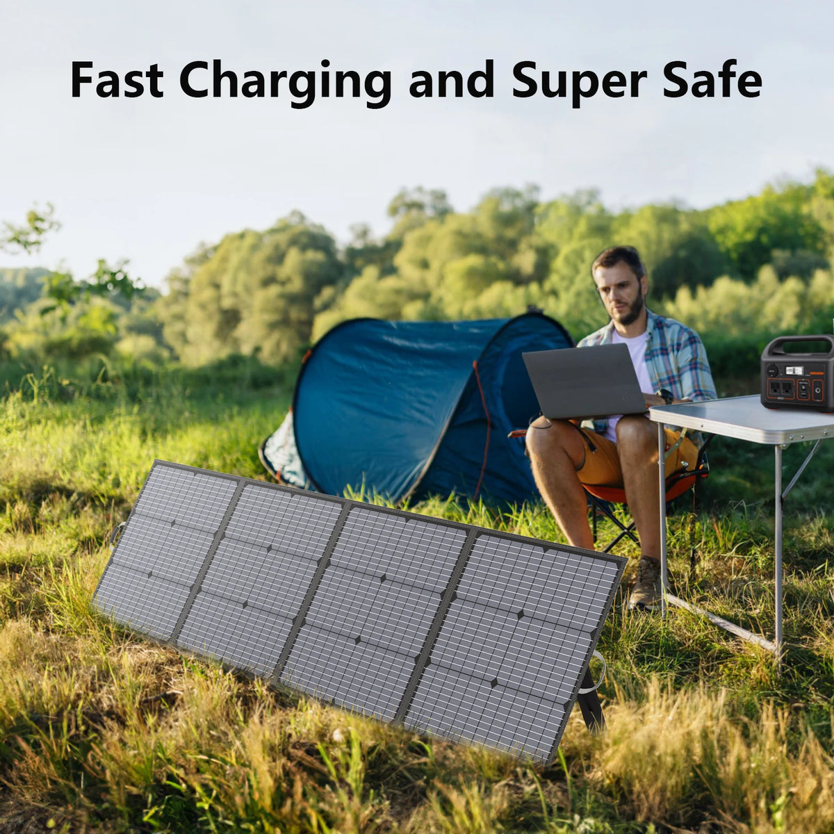 MHPOWOS 220W Foldable Solar Panel for Portable Power Stations