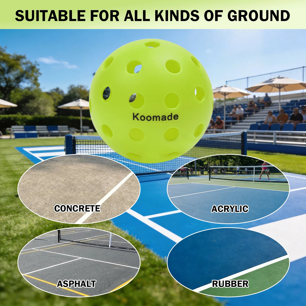 USAPA Standard Outdoor Pickleballs 40-Hole Design For All Weather Play