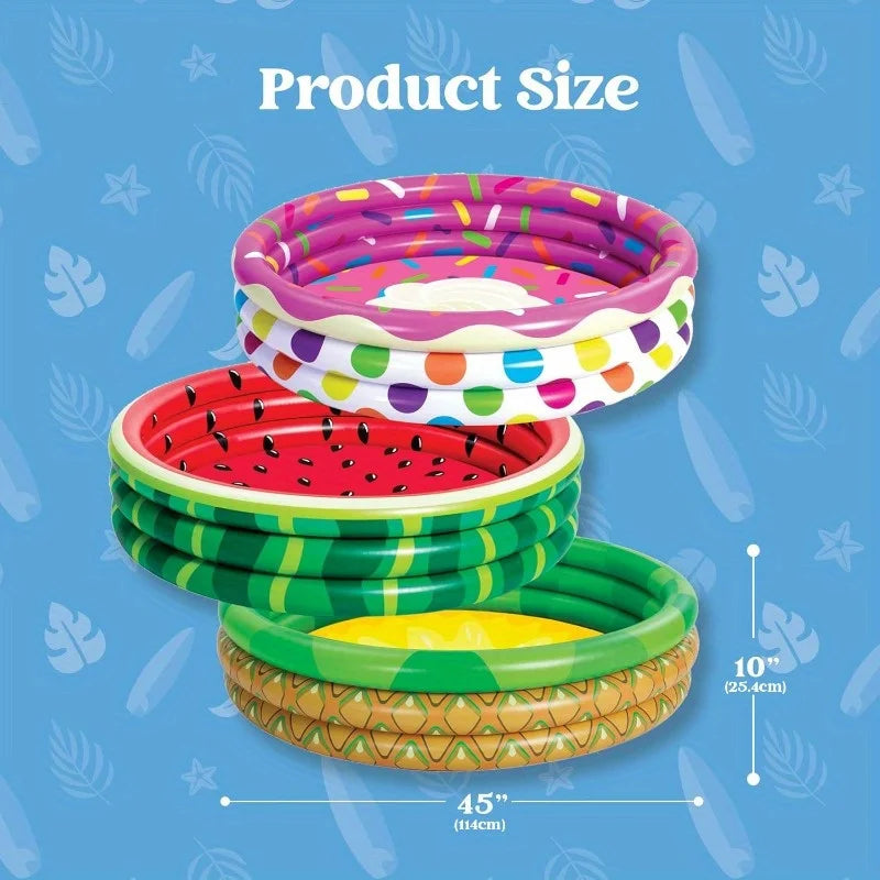Joyfy 3 Pack Inflatable Kids Swimming Pools With Fun Designs