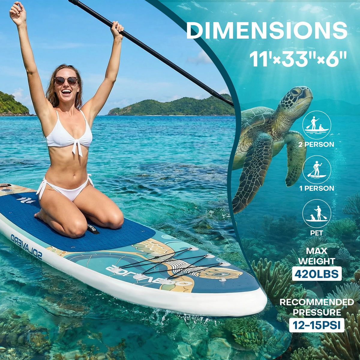 Nebmaax Inflatable Stand Up Paddle Board With Non Slip Deck