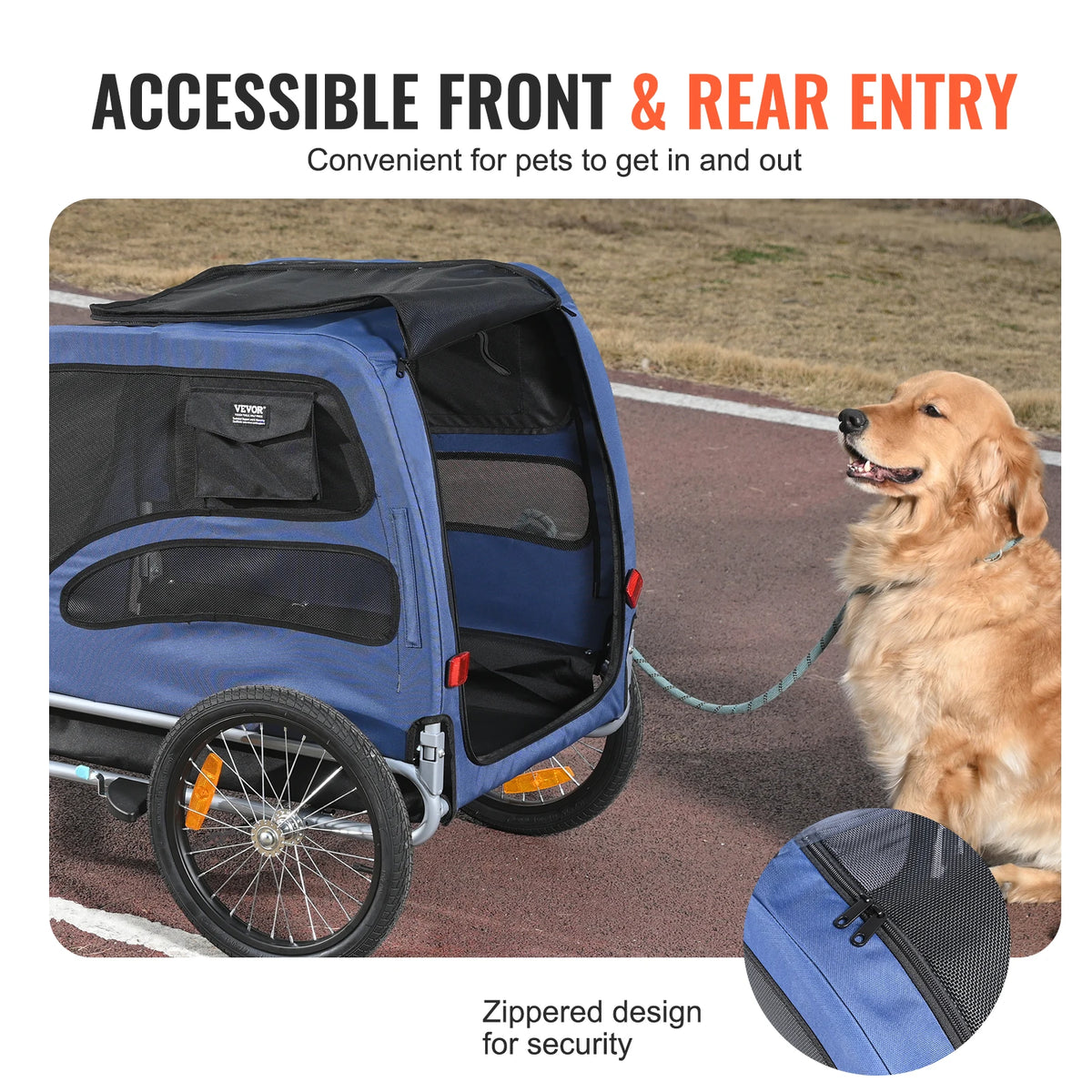 Foldable Pet Bicycle Trailer And Portable Dog Cart Carrier