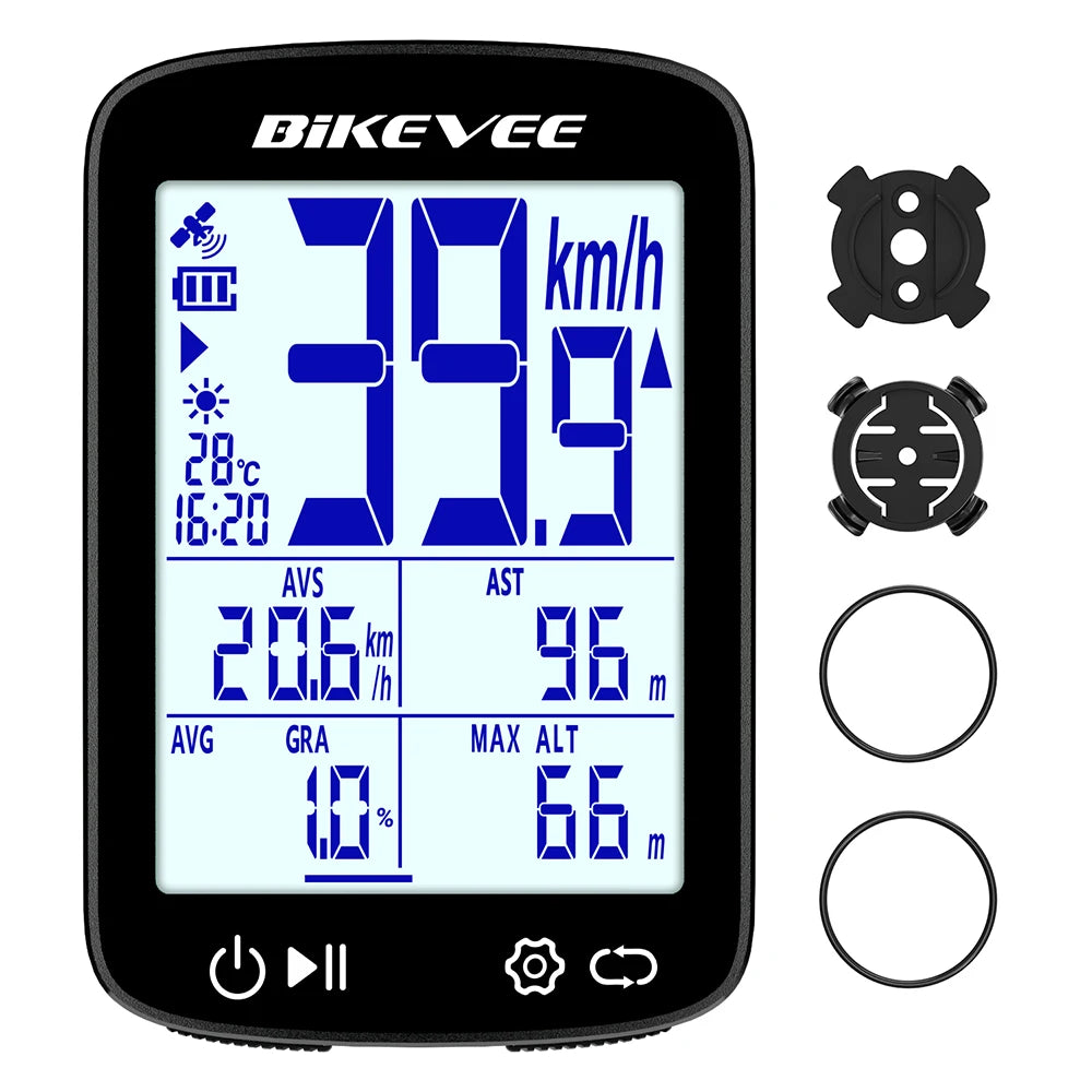 Bikevee Wireless GPS Bicycle Computer With Speedometer Odometer And Bluetooth