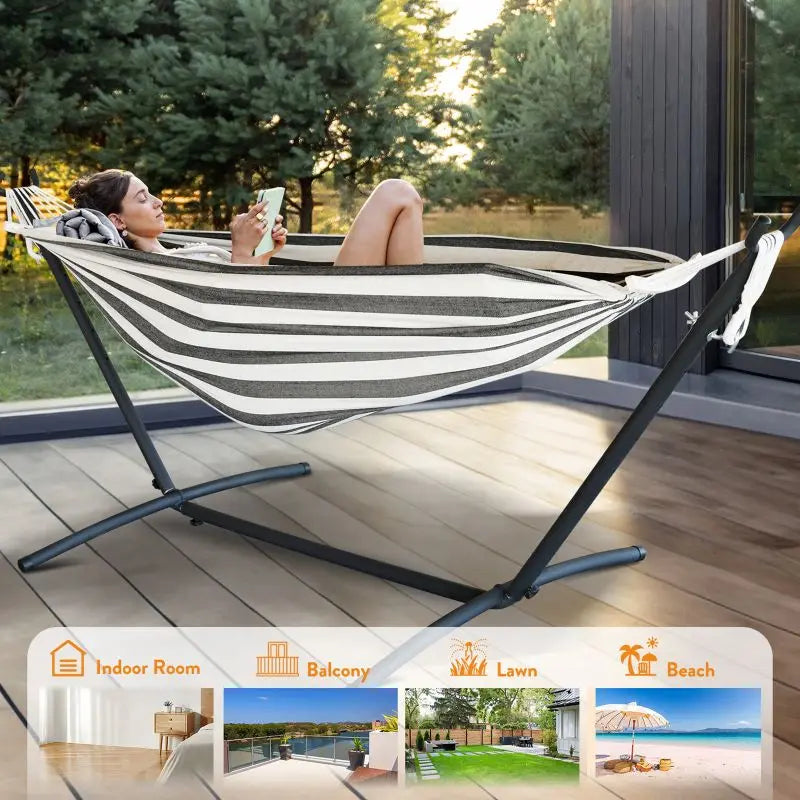 GYROOR Adjustable Stand Hammock with 600 Pound Capacity