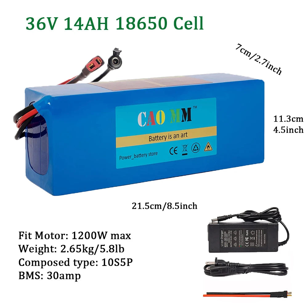 Cao Mm Ebike Battery 10Ah 20Ah Rechargeable Lithium Ion