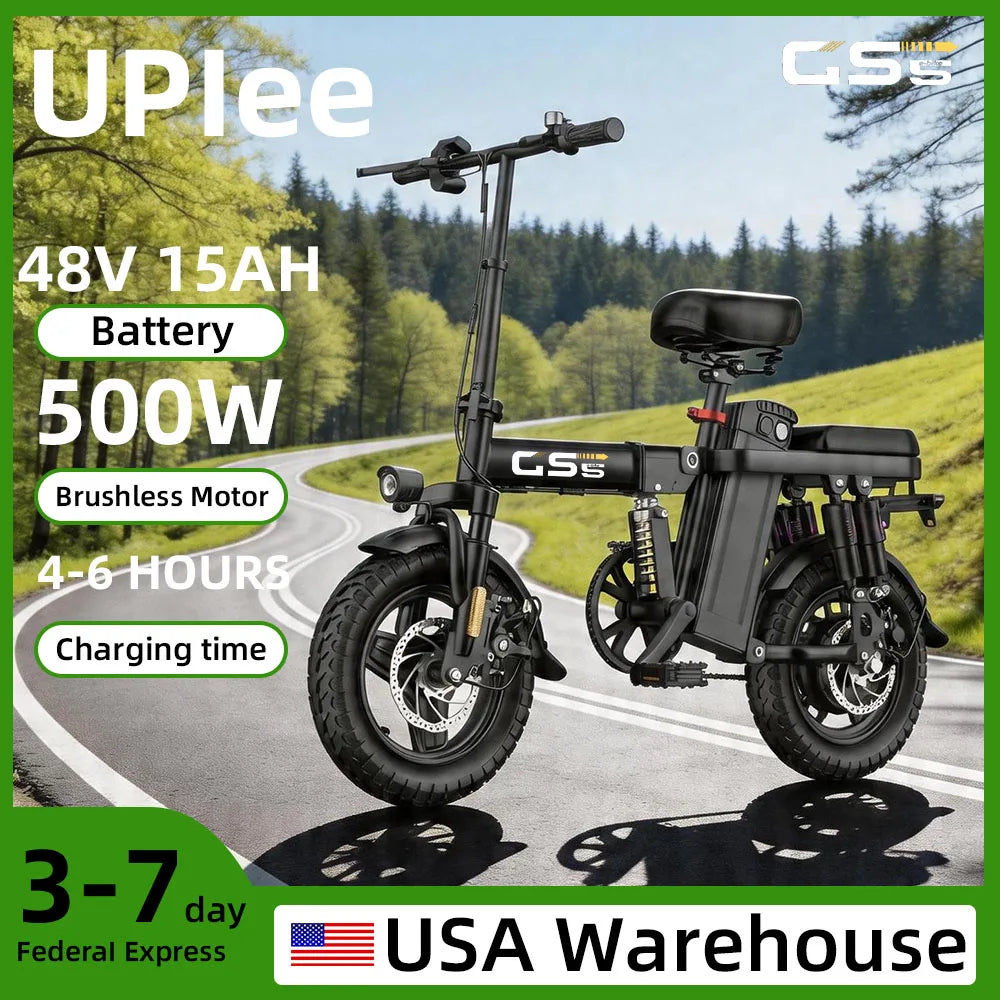 UPlee GS5 500W Peak Folding Electric Bike With Removable Battery