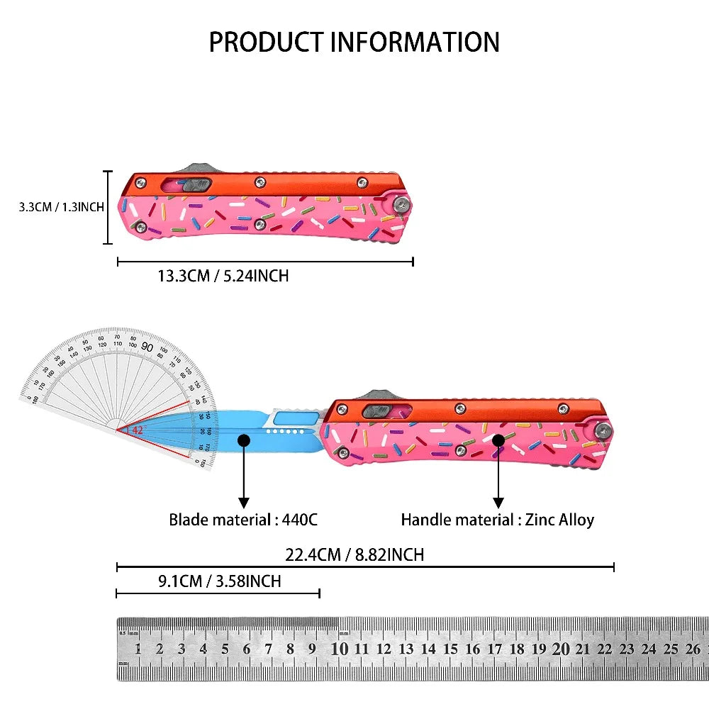 Multifunctional Folding Camping Knife With 440C Blade For Outdoor Use