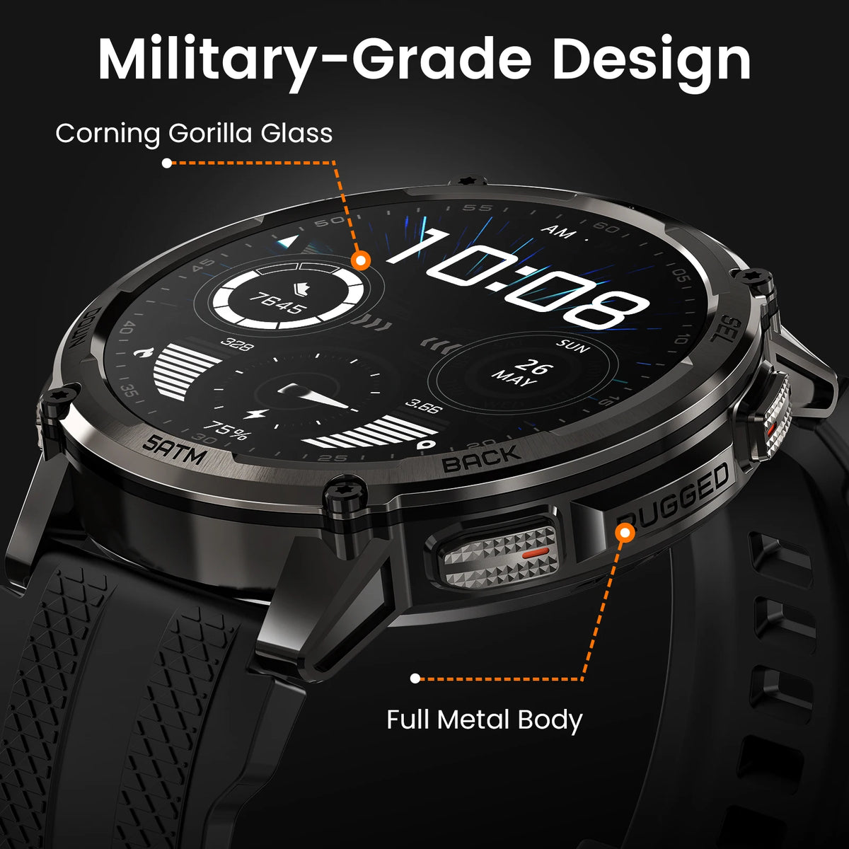 KOSPET Tank T4C Rugged GPS Smartwatch With Flashlight