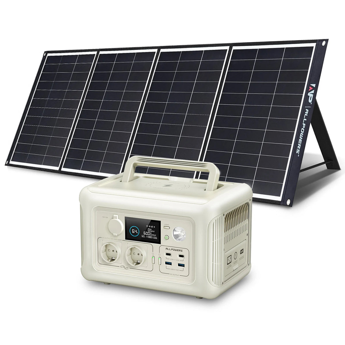 ALLPOWERS Portable Solar Charger With LiFePO4 Power Station