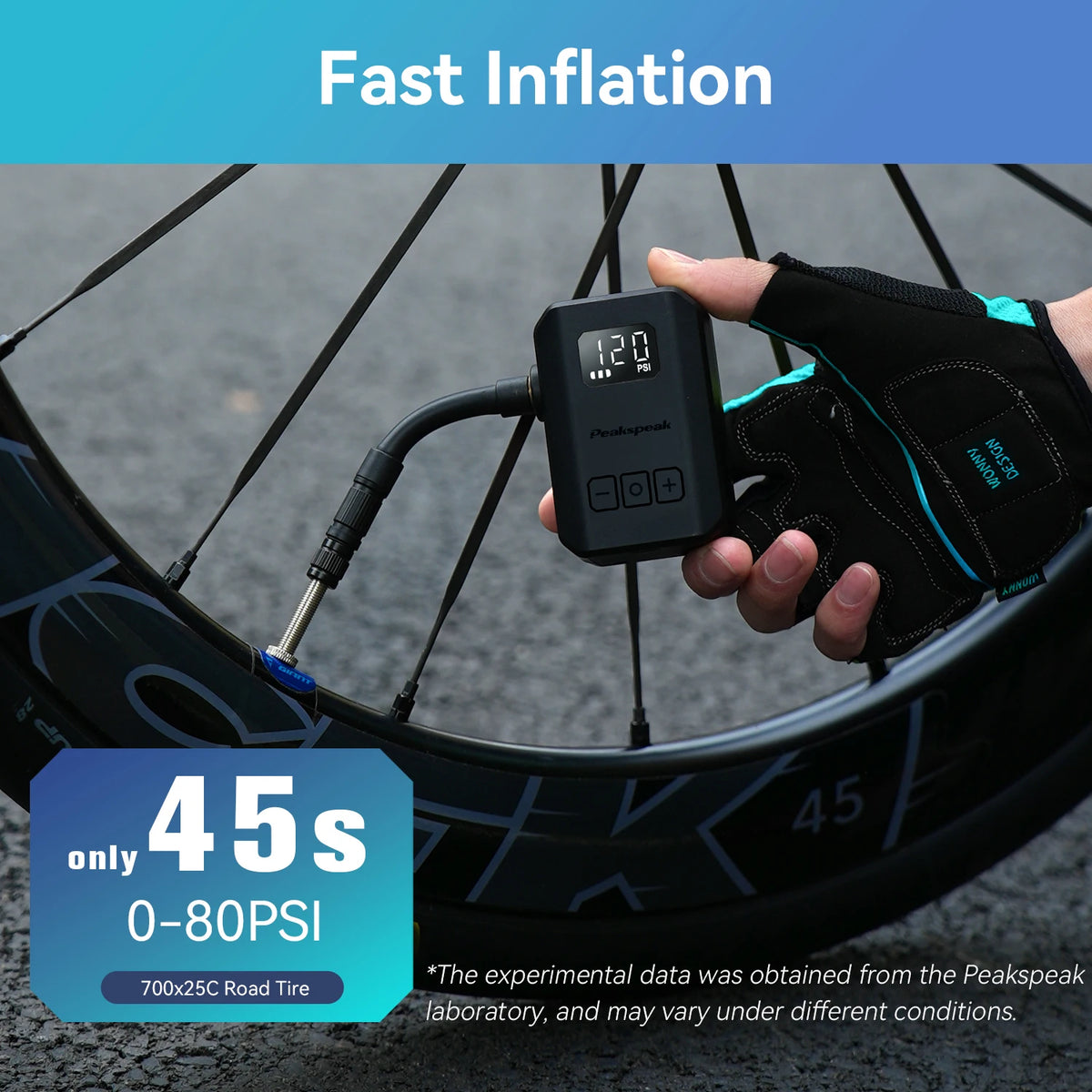 Peakspeak Electric Cordless Bike Tire Inflator With LED Display