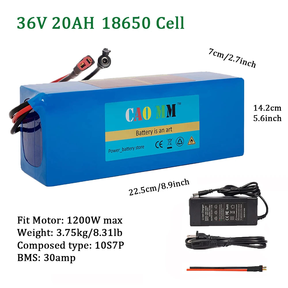 Cao Mm Ebike Battery 10Ah 20Ah Rechargeable Lithium Ion