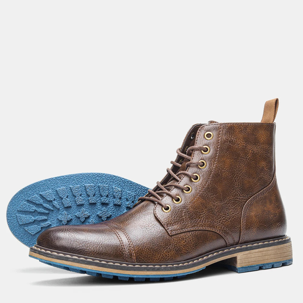 Hecrafted Comfortable Fashion Ankle Boots For Men With Zip Closure
