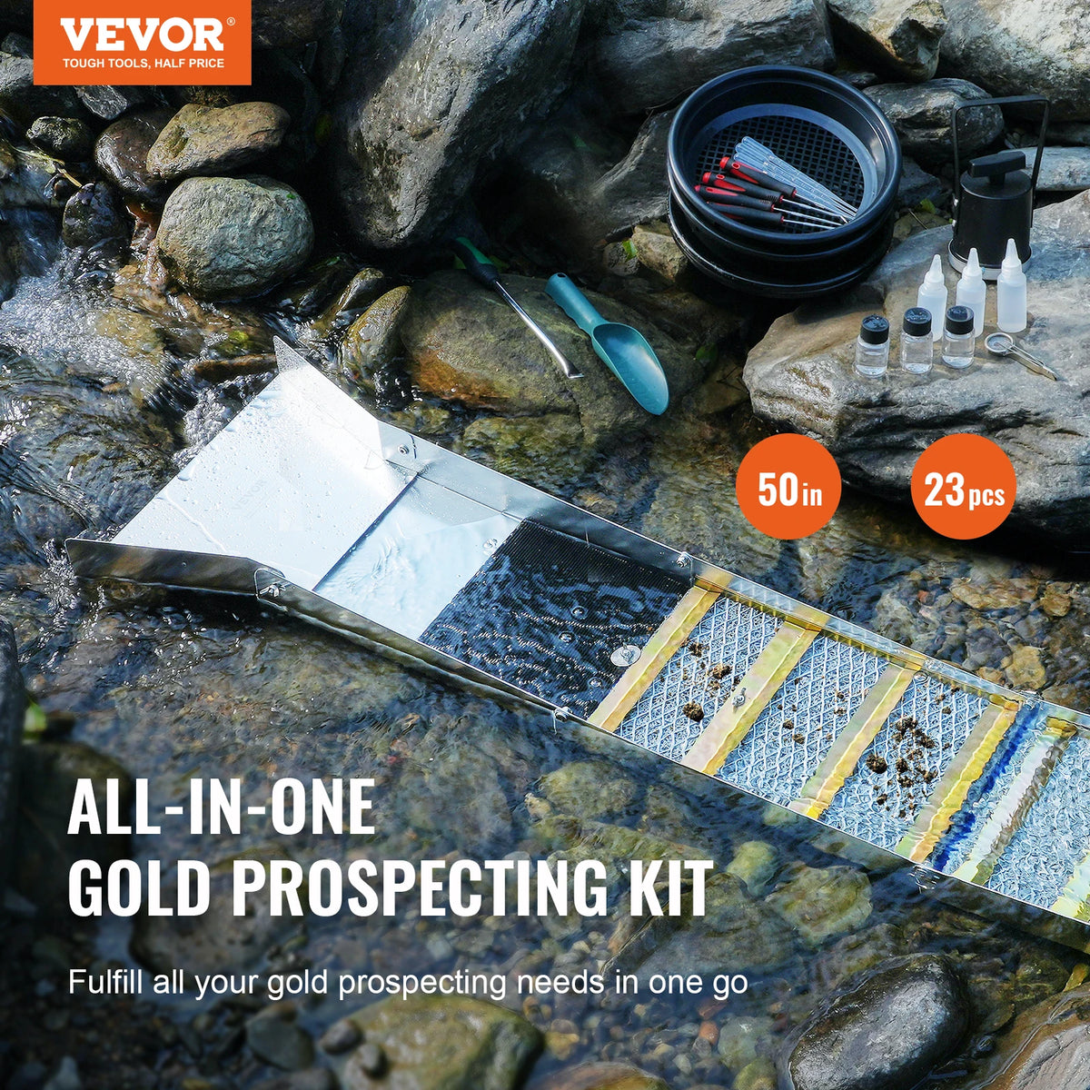 SucceBuy Complete Gold Sluice Box Panning And Prospecting Kit