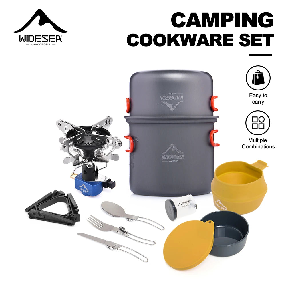 Widesea Portable Camping Stove And Cookware Set With Ignition