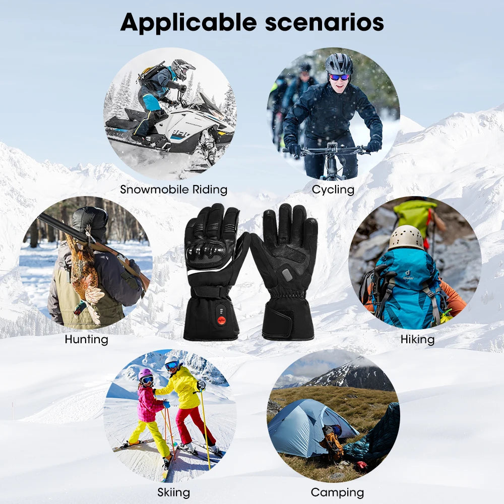Savior Heat Waterproof Heated Motorcycle Gloves With Rechargeable Hand Warmers