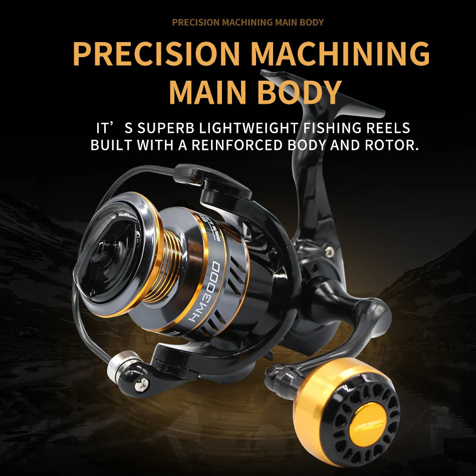 Rooblinos Metal Spinning Fishing Reel With Powerful 10KG Max Drag