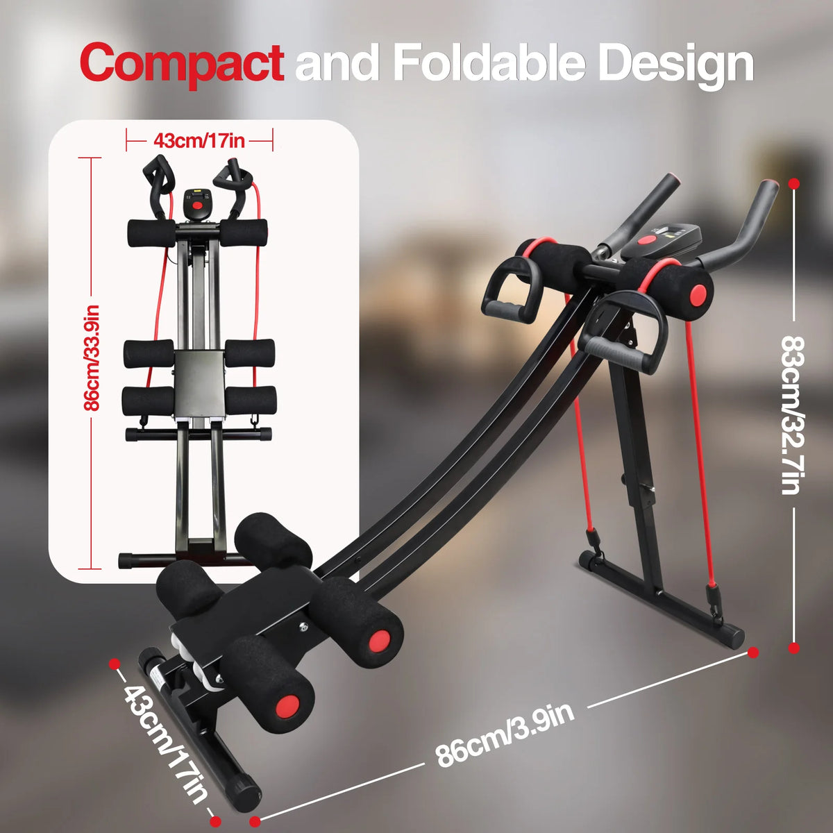 GIKPAL Foldable Ab Machine for Home Core Fitness Training
