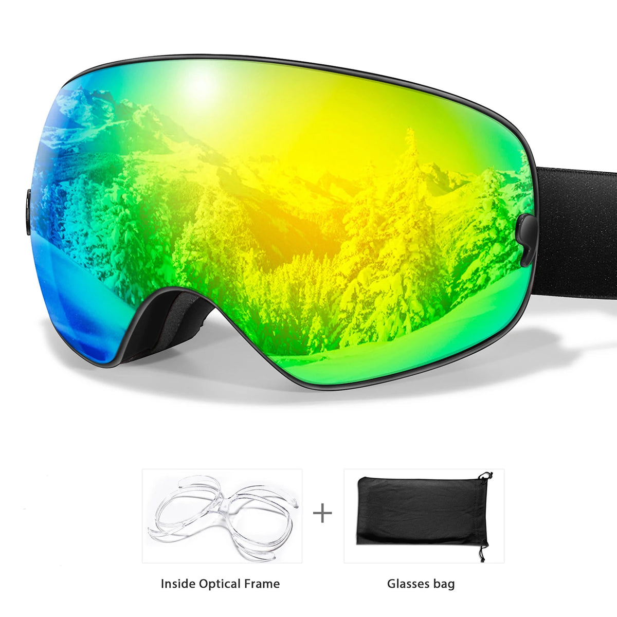 Winter Ski Goggles With Optical Insert And UV400 AntiFog Protection