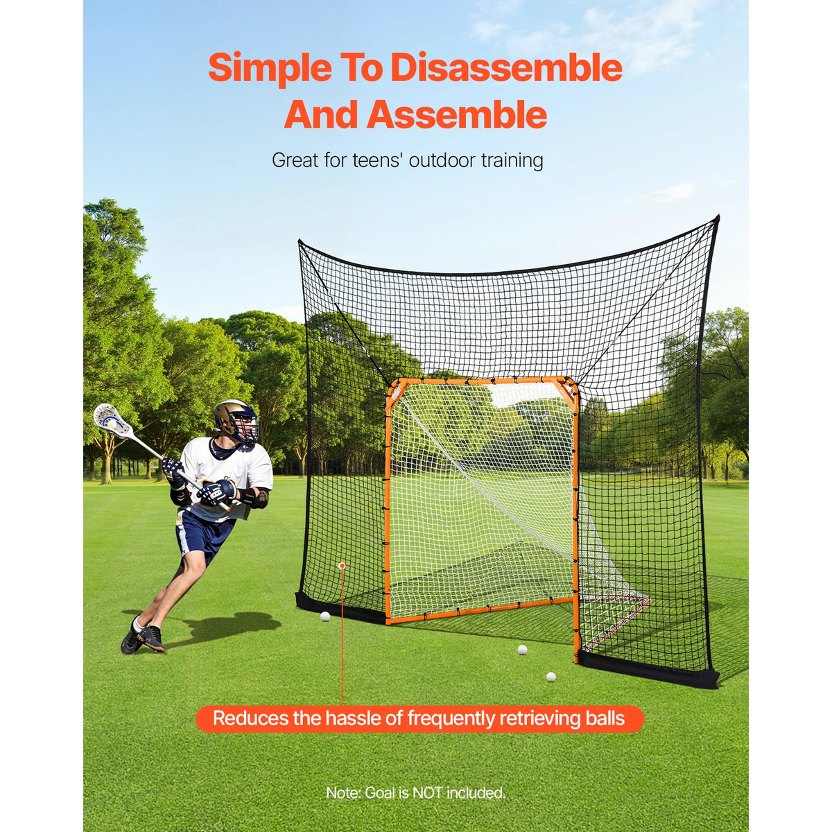 SucceBuy Lacrosse Goal Backstop Net With Extended Coverage