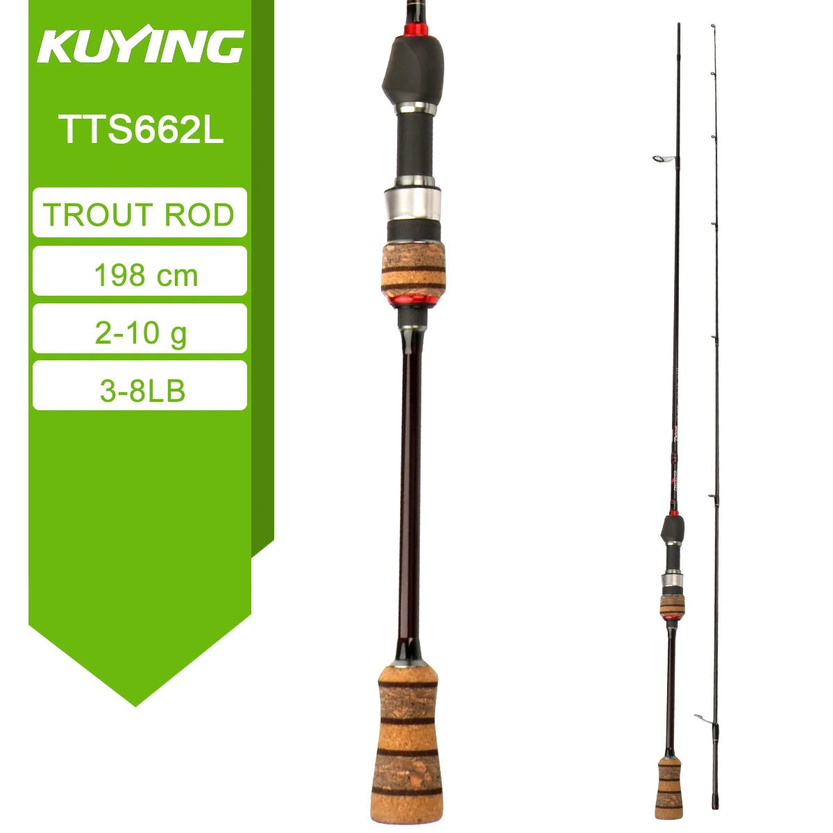 Kuying Teton Carbon Spinning Casting Fishing Rod With Fuji Components