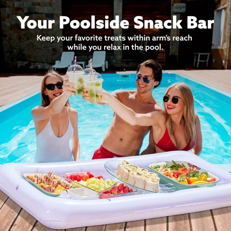 Inflatable Serving Bar Tray Set With Drain Plug For Picnics
