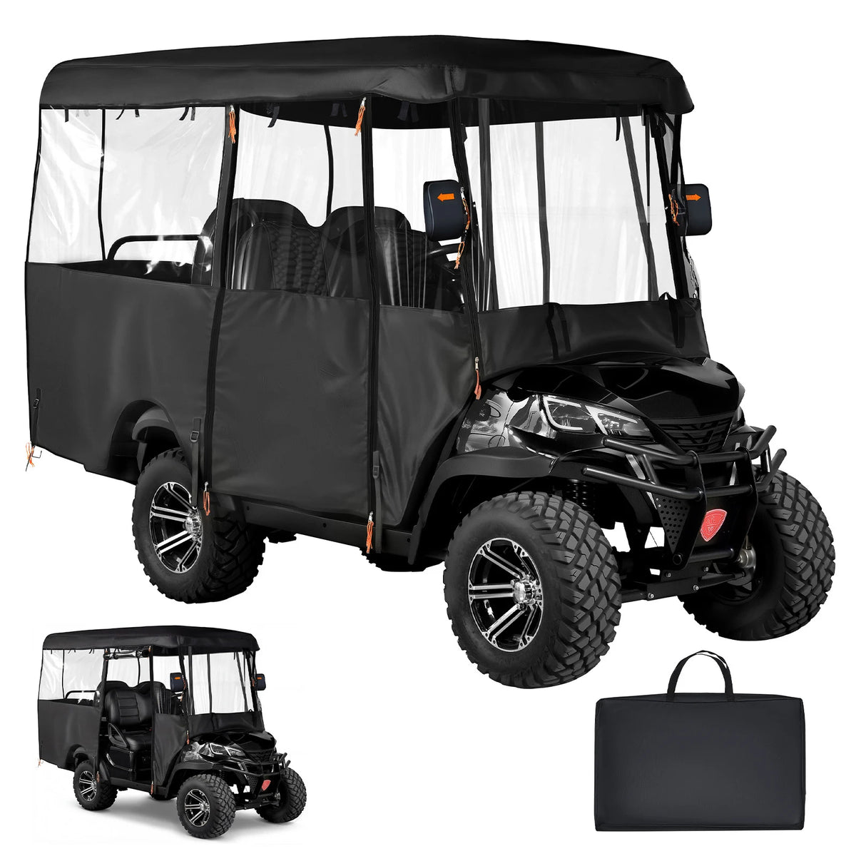 SucceBuy Waterproof Golf Cart Cover Full Enclosure Secure Fit Design