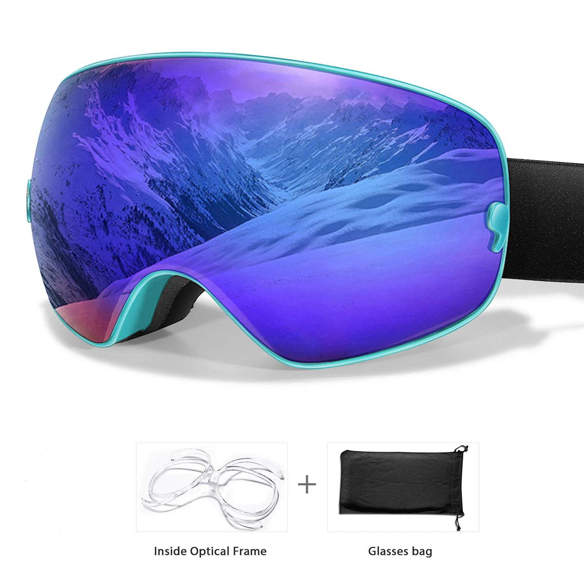Winter Ski Goggles With Optical Insert And UV400 AntiFog Protection