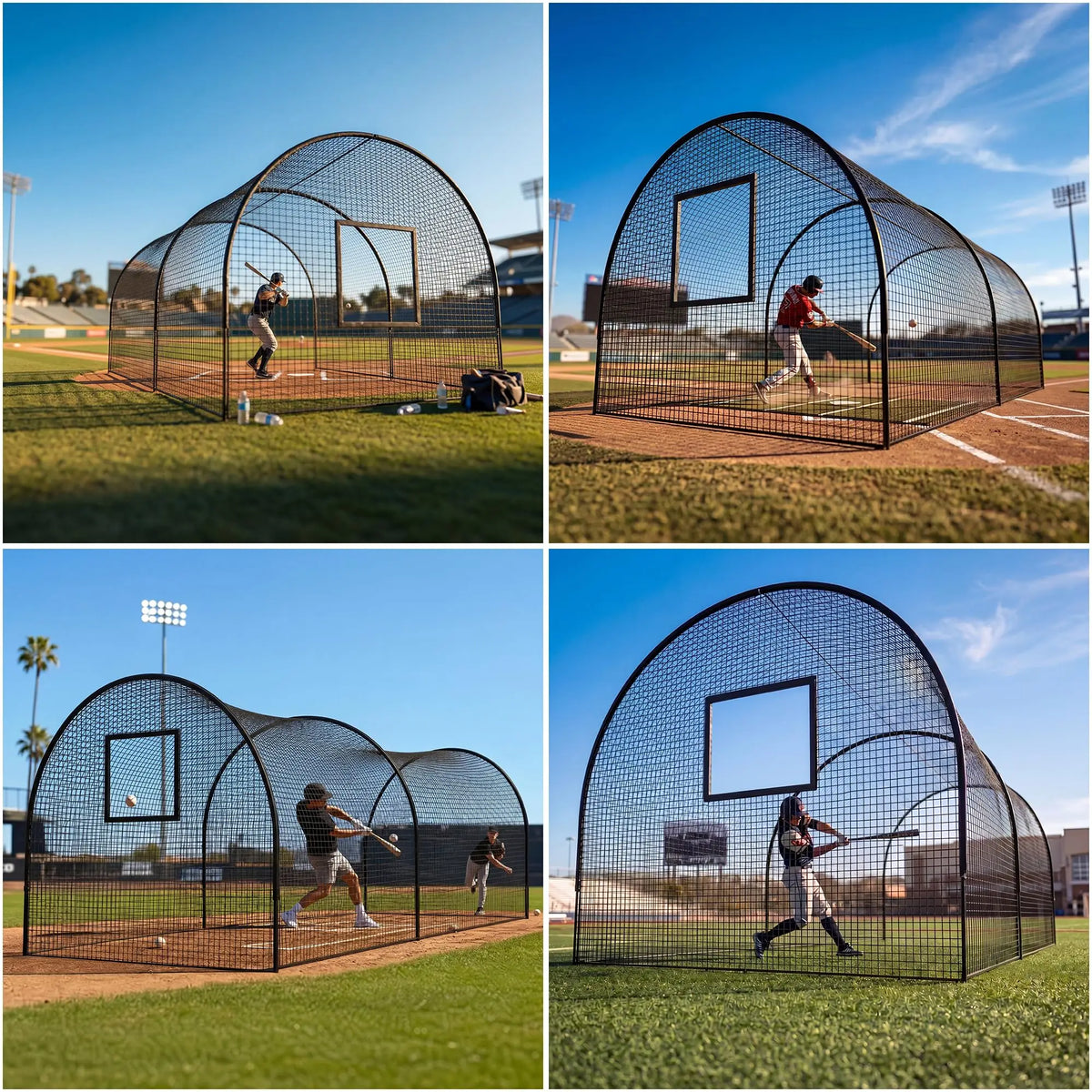 HiMISS Baseball Batting Cage With Frame And Net For Practice