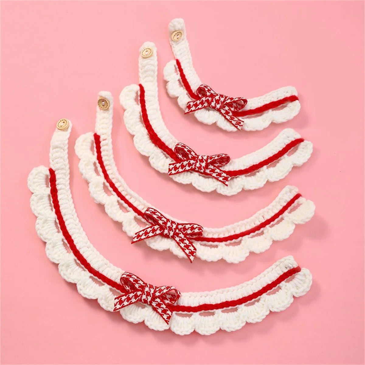 Knitted Bow Knot Decorative Lace Collar For Cats And Dogs