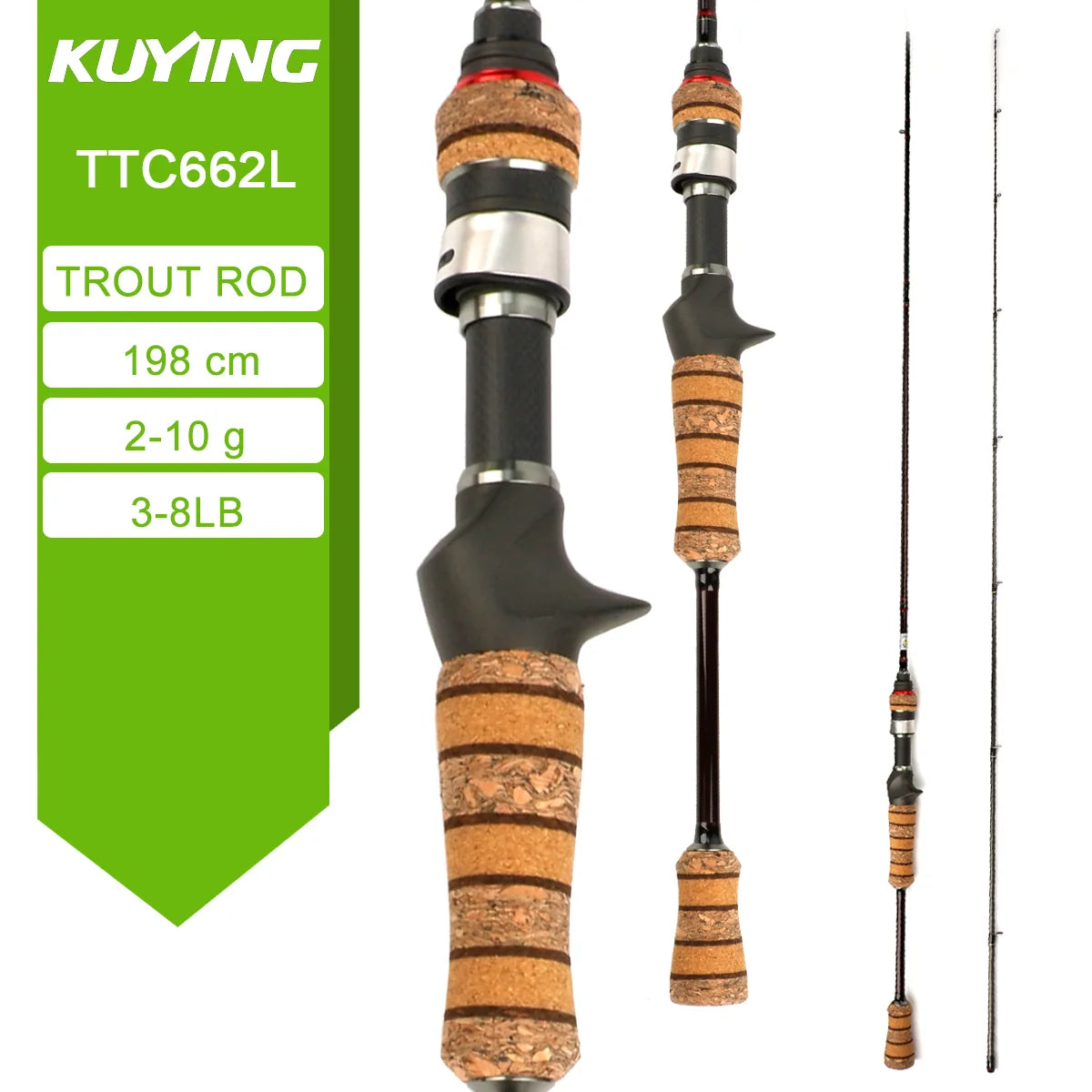 Kuying Teton Carbon Spinning Casting Fishing Rod With Fuji Components